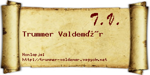Trummer Valdemár névjegykártya
